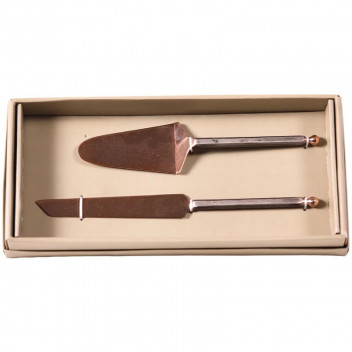 ROSE GOLD AND SILVER CAKE SERVER KNIFE