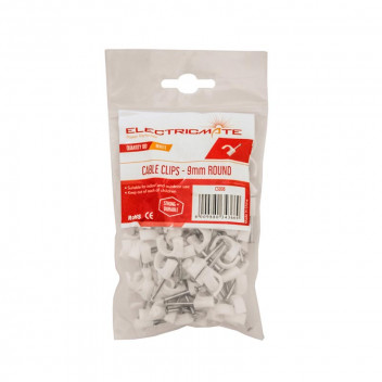 ROUND CABLE CLIP 9MM 100PIECE