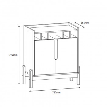 THE LIZZ BAR CABINET OFFERS A REFINED STORAGE SOLUTION WITH A HIGH GLOSS PEARL G