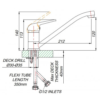 SINGLE HOLE SINK MIXER MIXED - SOLID.
