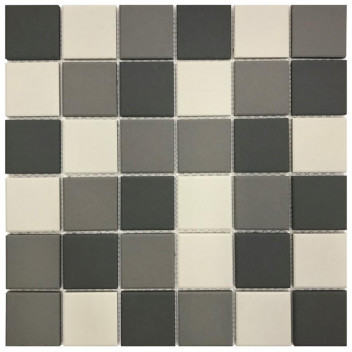 GLOBAL STONE MOSAIC PORCELAIN WHITE MID DARK FULL BODIED 306X306MM