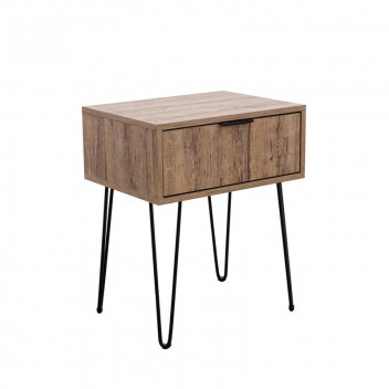 MILAN RUSTIC BIRCH FOIL BEDSIDE TABLE 617X514X393MM