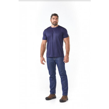 DROMEX NAVY BLUE 100% POLYESTER CREW NECK QUICK DRY T-SHIRT 4XLARGE