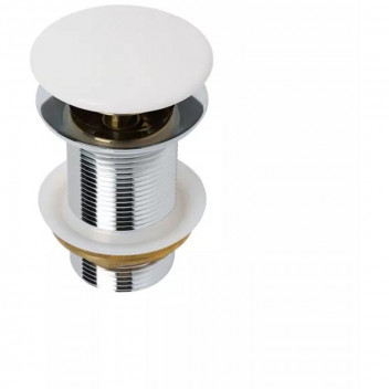 BIJIOU BASIN WASTE CERAMIC POP-UP UNSLOTTED MATT WHITE 32MM