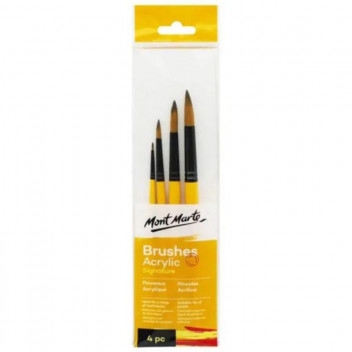 MONT MARTE GALLERY BRUSHES ACRYLIC 4 PIECE