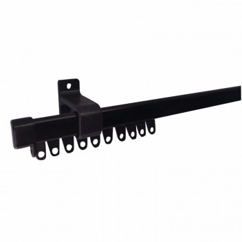 BLACK SINGLE CURTAIN TRACK 2M
