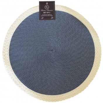 SUMMER FUN BLUE WOVEN PLACEMATS 2PIECE