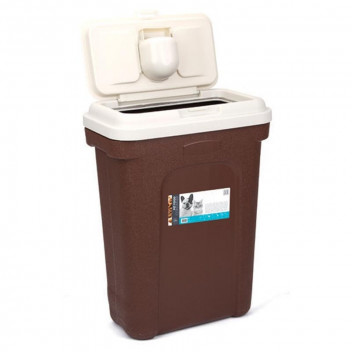 VALEMOUNT MEDIUM BROWN PLASTIC PET FOOD CONTAINER 11.8KG