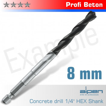 ALPEN CONCRETE PROFI BETON DRILL BIT 8MM HEX SHANK