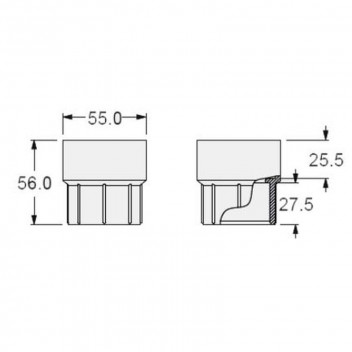 FEMALE WHITE PVC ADAPTOR 50MMX2 50MM