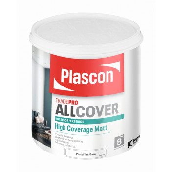 PLASCON ALL COVER MATT WHITE PVA PAINT 1L