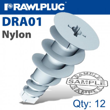 Rawlplug Nylon Self Drill Drywall Fixing 14mm 12 pp