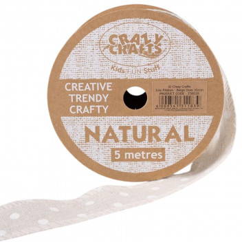JUTE CRAFT CORD NATURAL/WHITE 3MMX5M