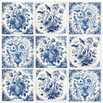 PAPER PRINT DELFT BLOOM DECO 300MM