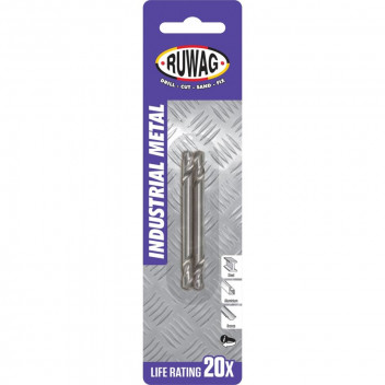 RUWAG 4.5MM INDUSTRIAL METAL DOUBLE ENDED STUBS DRILL BITS 2 PER PACK