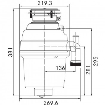 FRANKE TURBO PLUS WASTE DISPOSAL UNIT 0.15HP MODEL FP WITH AIR SWITCH