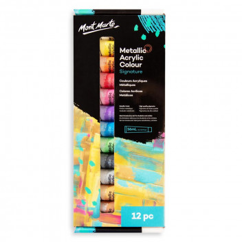 PAINT ACRYLIC CRAFT PMMT1236 METALLIC SET 12X36ML
