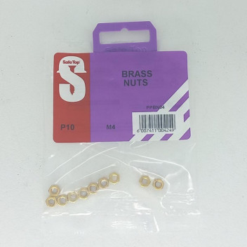 BRASS HEXAGON FULL NUT 4MM 10PER PACK