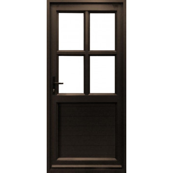 ALUMINIUM BRONZE DOOR WITH SPECIAL TOP GLASS HORIZONTAL BOTTOM WITH FRAME 900X21