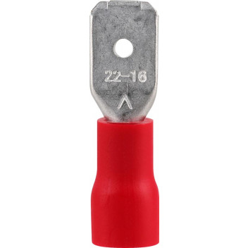 RUWAG PRE-INS MALE DISCONNECT RED 4.8MM 8 PER PACK
