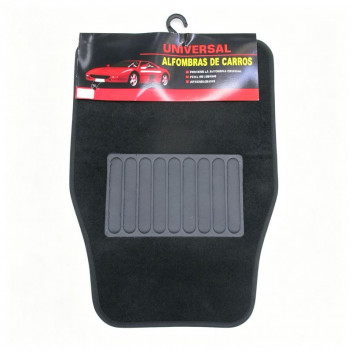 CAR MAT POLYESTER SQUARE BLACK 4PC