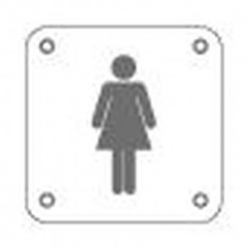 SIGN  LADIES  STAINLESS STEEL   SQUARE 100MM   QS4504  QS