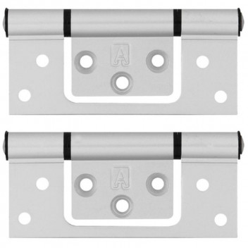 HINGE SINKLESS 249846A ALUMINIUM PAIR 100x44MM WHITE 2PP