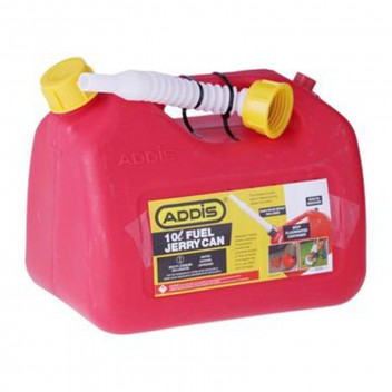 ADDIS PLASTIC 10L JERRY CAN RED FUEL.