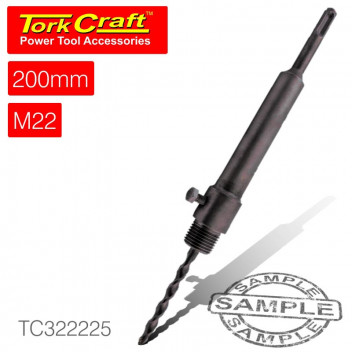 TORK CRAFT HOLLOW CORE ADAPTOR PLUS SDS DRILL BIT 200MMXM22