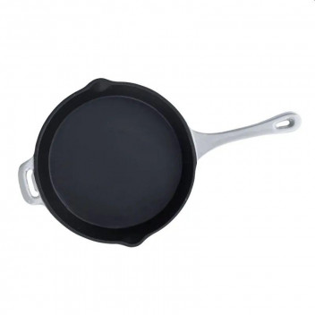LKS CAST IRON GREY CHEF SKILLET ENAMEL