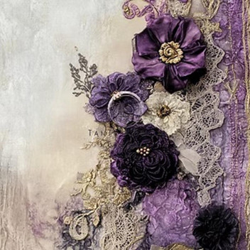 LAVENDER LACE DECOUPAGE A3