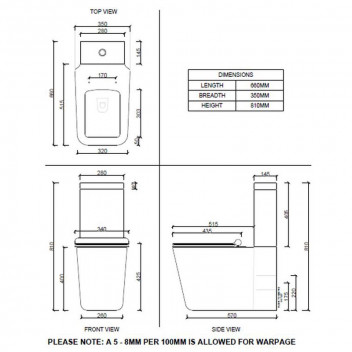 WHITE LE RUBIS CLOSE COUPLE TOILET SUITE