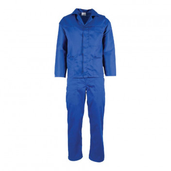 OVERALL CONTI SUIT    POLY COTTON  ROYAL BLUE 2PIECE SIZE 34