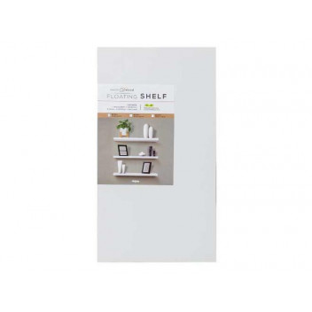 DECOR HALLOW WHITE WOOD FLOATING SHELF 450X250X38MM