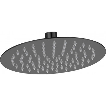 BREVIK SHOWER HEAD ROUND BLACK 200MM