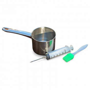 LKS BASTING SET INCLUDING POT, BRUSH AND INJECTOR