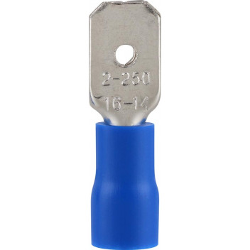 RUWAG PRE-INS MALE DISCONNECT BLUE 6.3MM 25 PER PACK