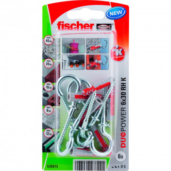 FISCHER DUO PLUG HOOK 6PER PACK