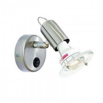 EUROLUX SPOT LIGHT SATIN CHROME MINI DISC WITH SWITCH 1LIGHT
