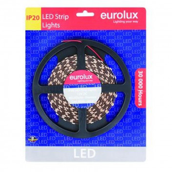 EUROLUX LED STRIP 5M 14.4W/M COOL WHITE IP20