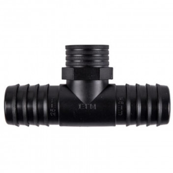 TEE REDUCE INSERT MALE NYLON BLACK 25MM X 15MM