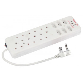 CORE 12-WAY MULTIPLUG WITH OVERLOAD PROTECTION, 2 USB-A & 1 USB-C