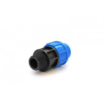 ADAPTOR COMPRESSION HDPE MALE 16BAR 20MM X1/2INCH 15MM