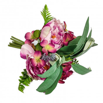 PURPLE ROSE AND PEONY BOUQUET ARTIFICIAL FLOWER