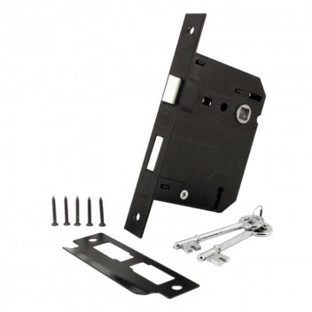 LOCK BODY 2 LEVER  BLE22959-76BL-1 STEEL MATT BLACK  BBL