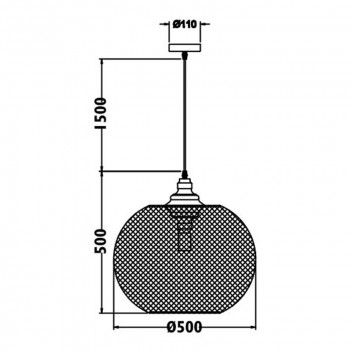 RADIANT 1XE27 MATT BLACK COPPER MESH PENDANT LIGHT 475MM