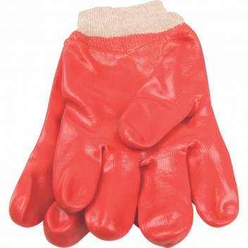 MATSAFE GLOVE PVC RED KNIT CUFF 27CM