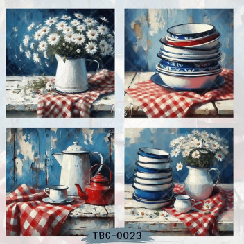 DECOUPAGE COUNTRY KITCHEN CHARM 4PP 4XBLOCKS