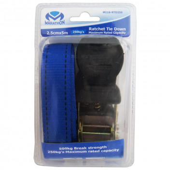 MARATHON RATCHET TIE DOWN 2.5CMX5M