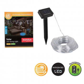 EUROLUX WHITE COOL SOLAR 12M ROPE LIGHT